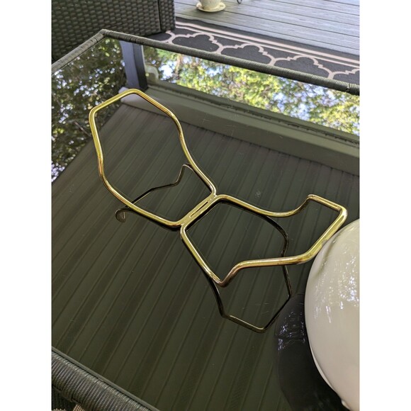 Teleflora Soup Tureen Serving Bowl Lidded Metal Rack Gold Accents Fruit Designs - Picture 9 of 12